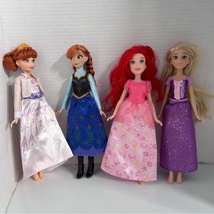 Lot of 4 Disney Princess dolls 11 inches tall